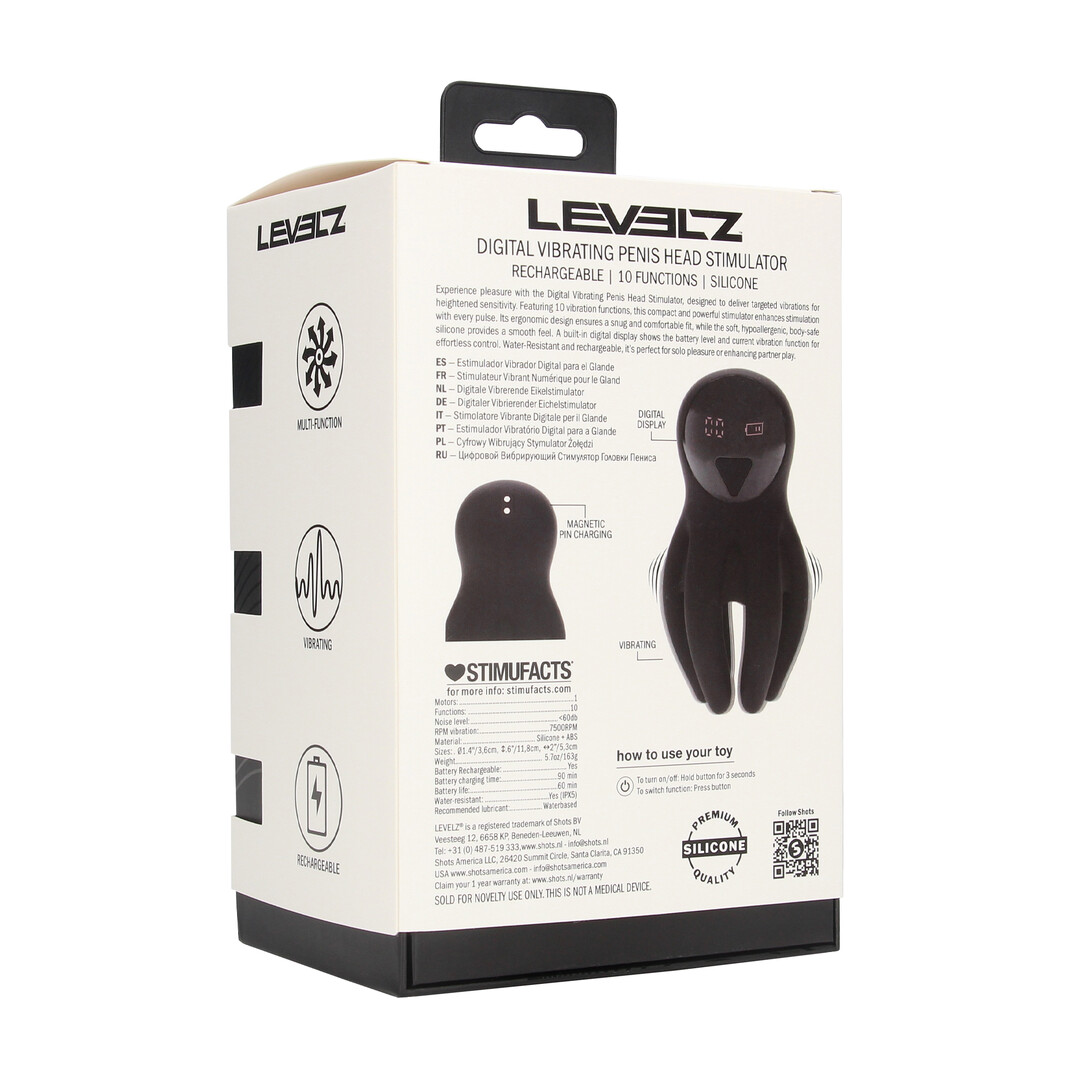 Levelz - Digitale Vibrerende Silicone Penis Hoofd Stimulator met Tentakels - Zwart