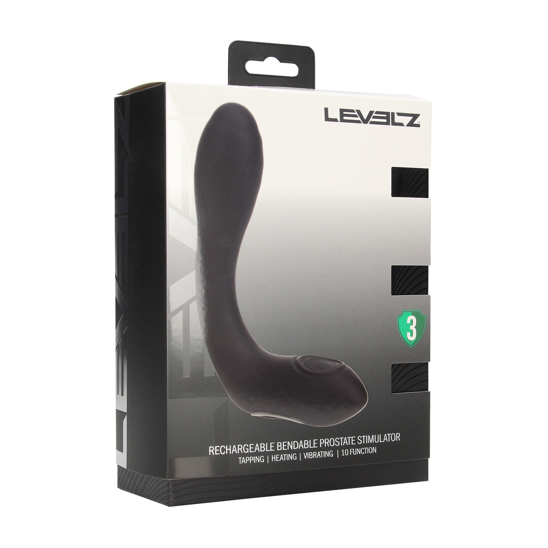 Levelz - Vibrerende Verwarmende Buigbare Tapping Silicone Prostaat Stimulator - Zwart