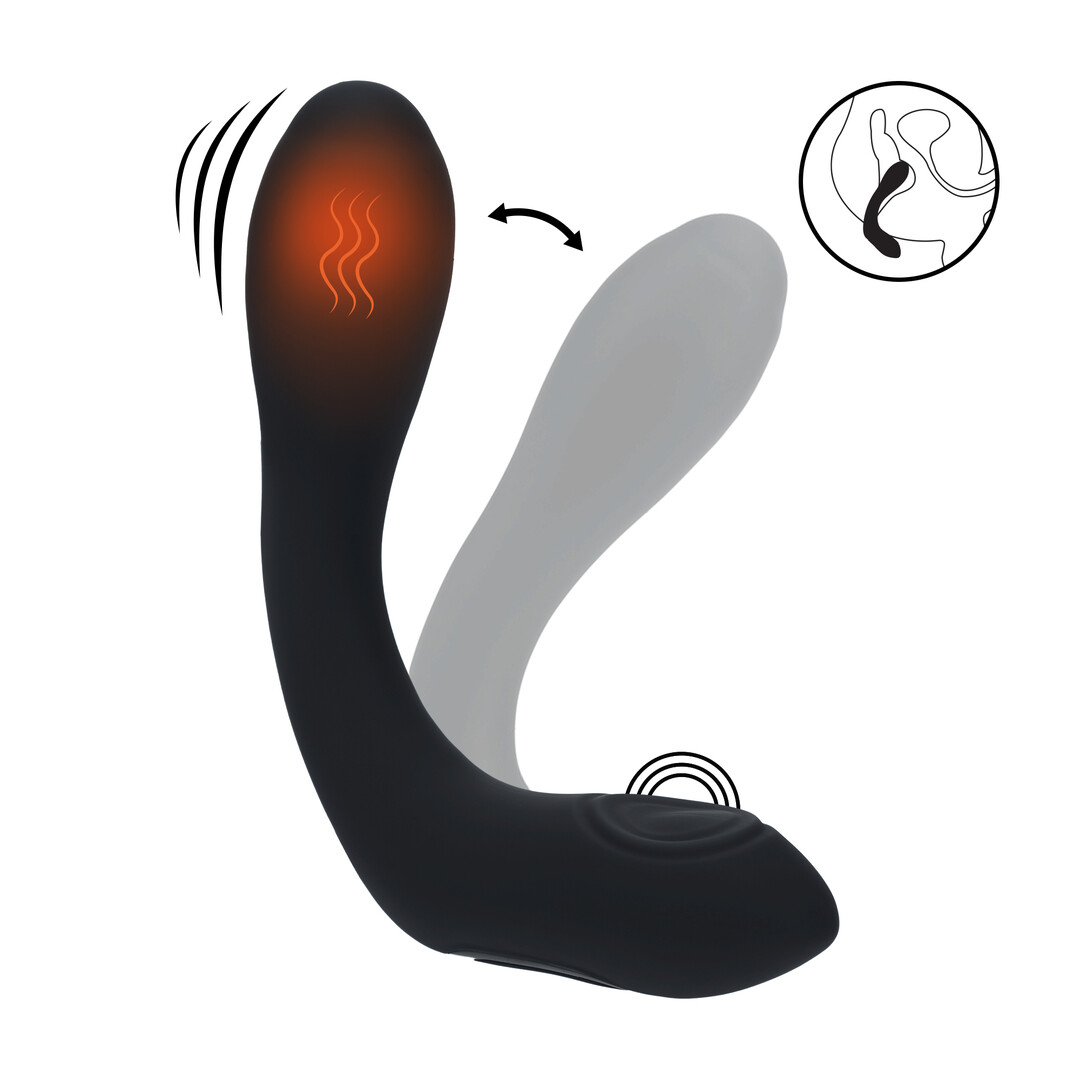 Levelz - Vibrerende Verwarmende Buigbare Tapping Silicone Prostaat Stimulator - Zwart