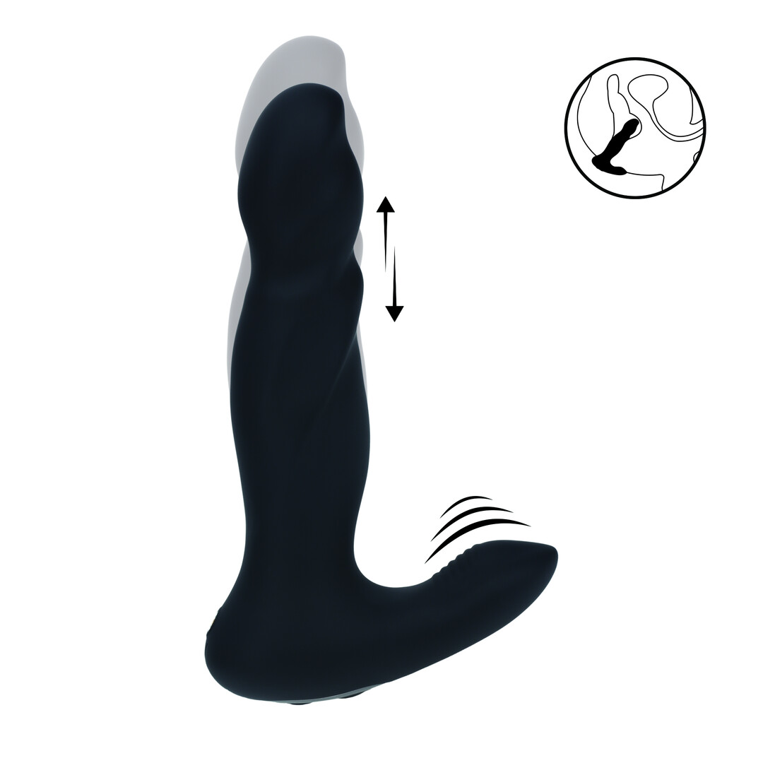 Levelz - Vibrerende en Duwende Siliconen Prostaatmassager - Zwart