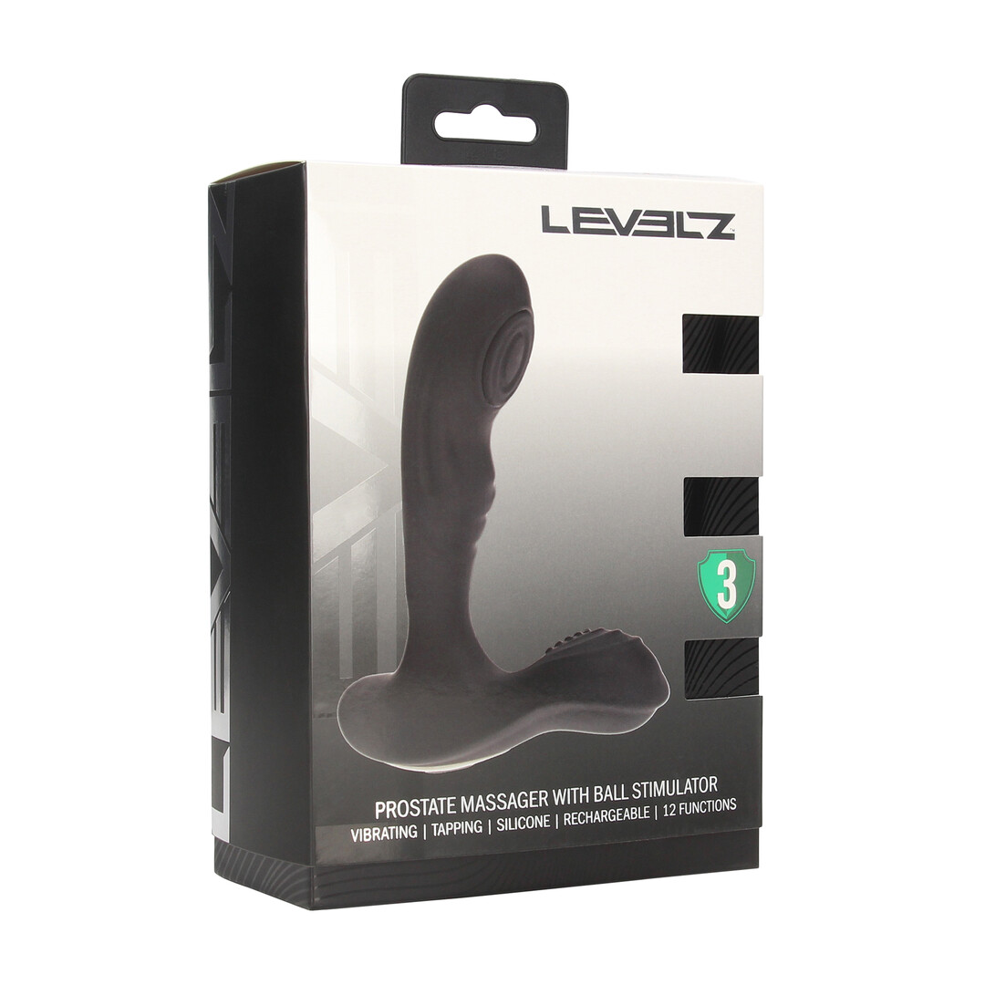 Levelz - Vibrerende en Tikken Siliconen Prostaat Massager met Bal Stimulator - Zwart