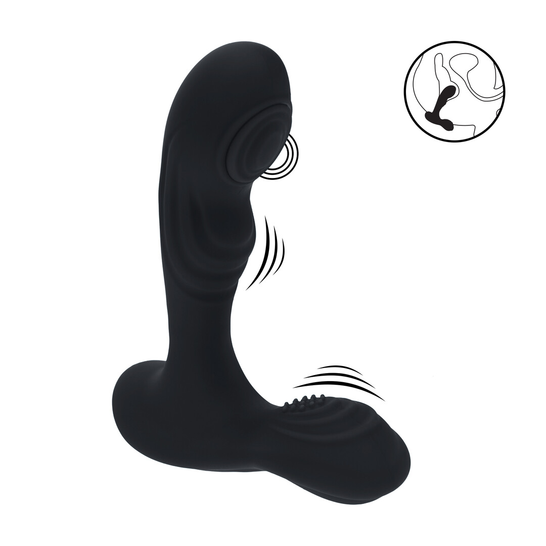 Levelz - Vibrerende en Tikken Siliconen Prostaat Massager met Bal Stimulator - Zwart