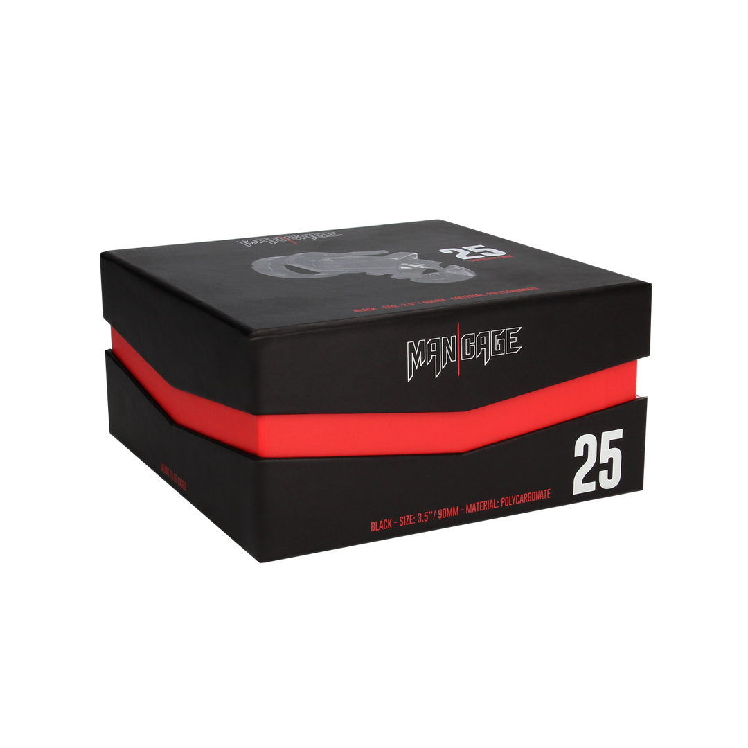 ManCage - Model 25 - Chastity Cage - 3.5'' / 9 cm - Zwart