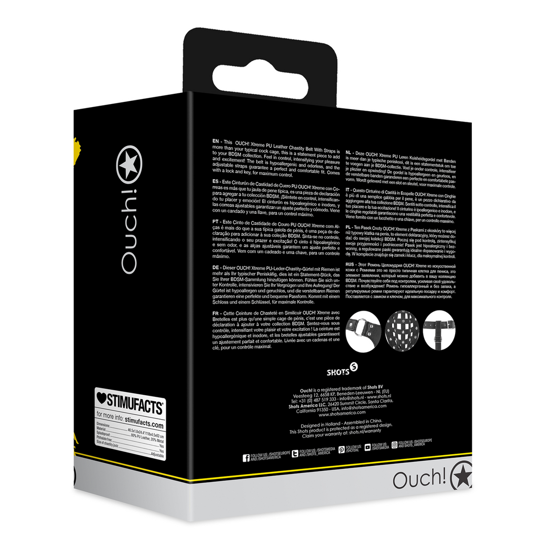 PU Leren Chastity Jock - Zwart