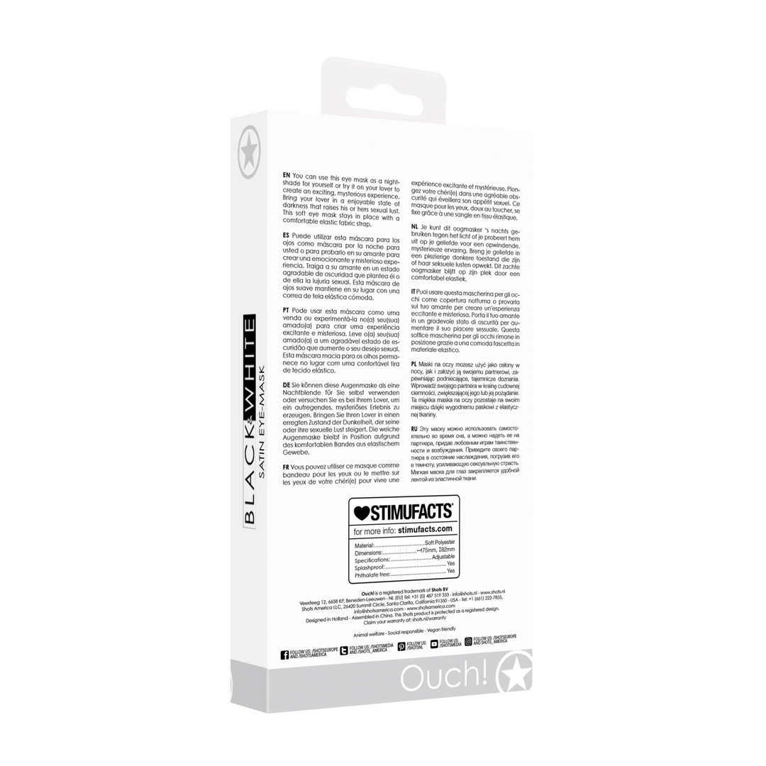 Black  White - Satin Oogmasker