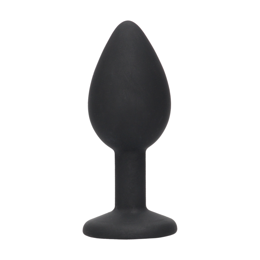 Black  White - Siliconen Butt Plug met Verwijderbare Sieraden