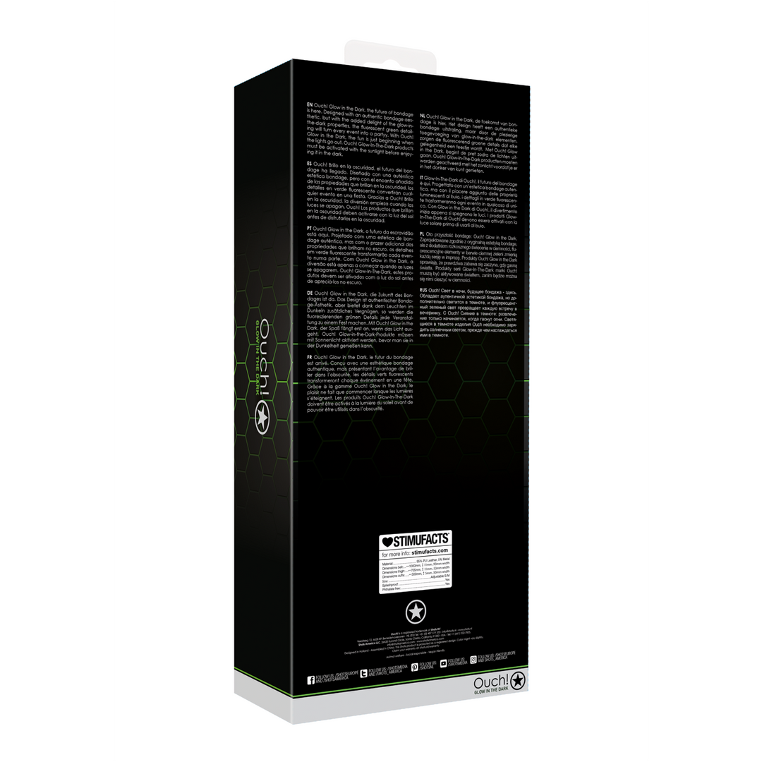 Dijbanden met Riempje en Handboeien - Glow in the Dark - S/M