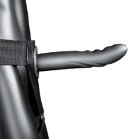 Ouch! - Textured Curved Hollow Strap-On - 8 / 20 cm - Gunmetal