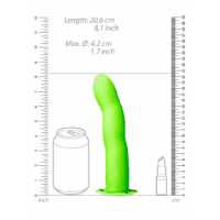 Ouch! - Glow in the Dark Curved Hollow Strap-On - 8 / 20 cm - Neon Groen