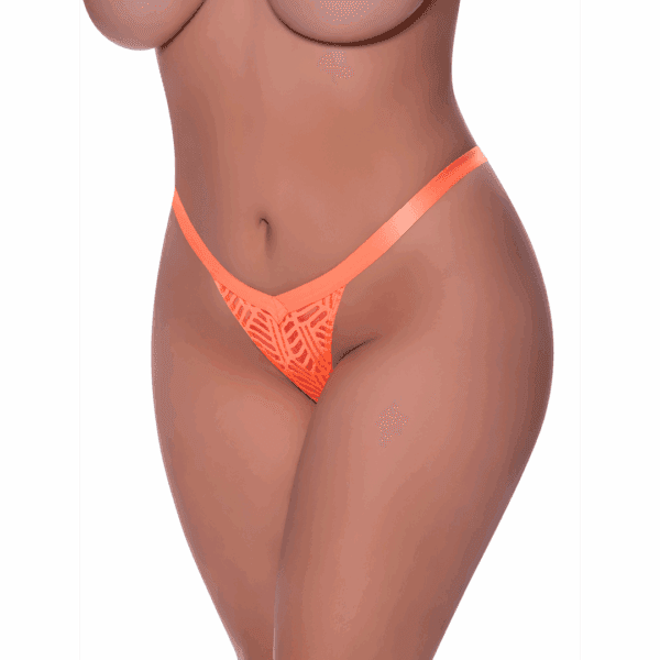 Split Crotch Thong - 2X - Orange