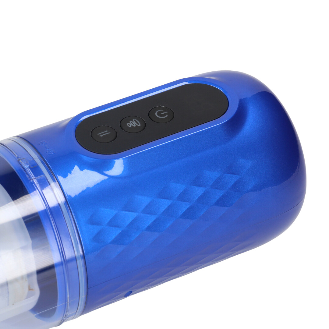 Vortex - Suction Rotation and Thrusting Masturbator Pump - Metallic Blue