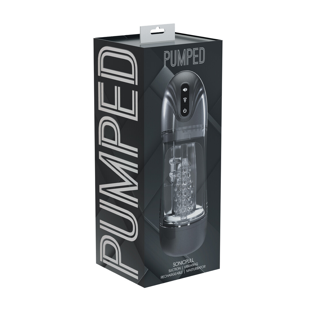 SonicPull - Suction and Vibration Masturbator Pump - Multimedia Enhanced - Gun Metal