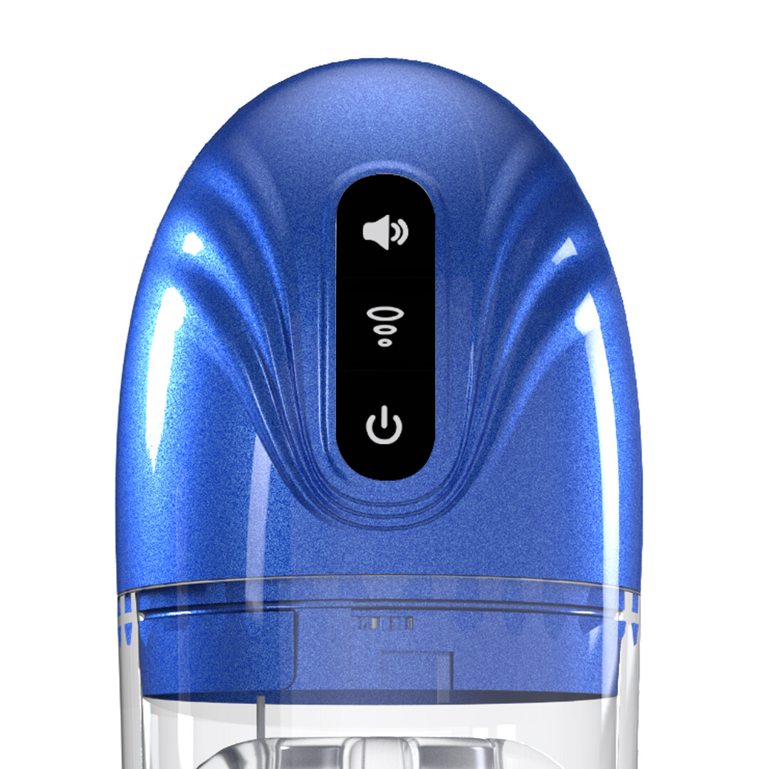 SonicPull - Zuig- en Trillingsmasturbator Pomp - Multimedia Verbeterd - Metallic Blauw