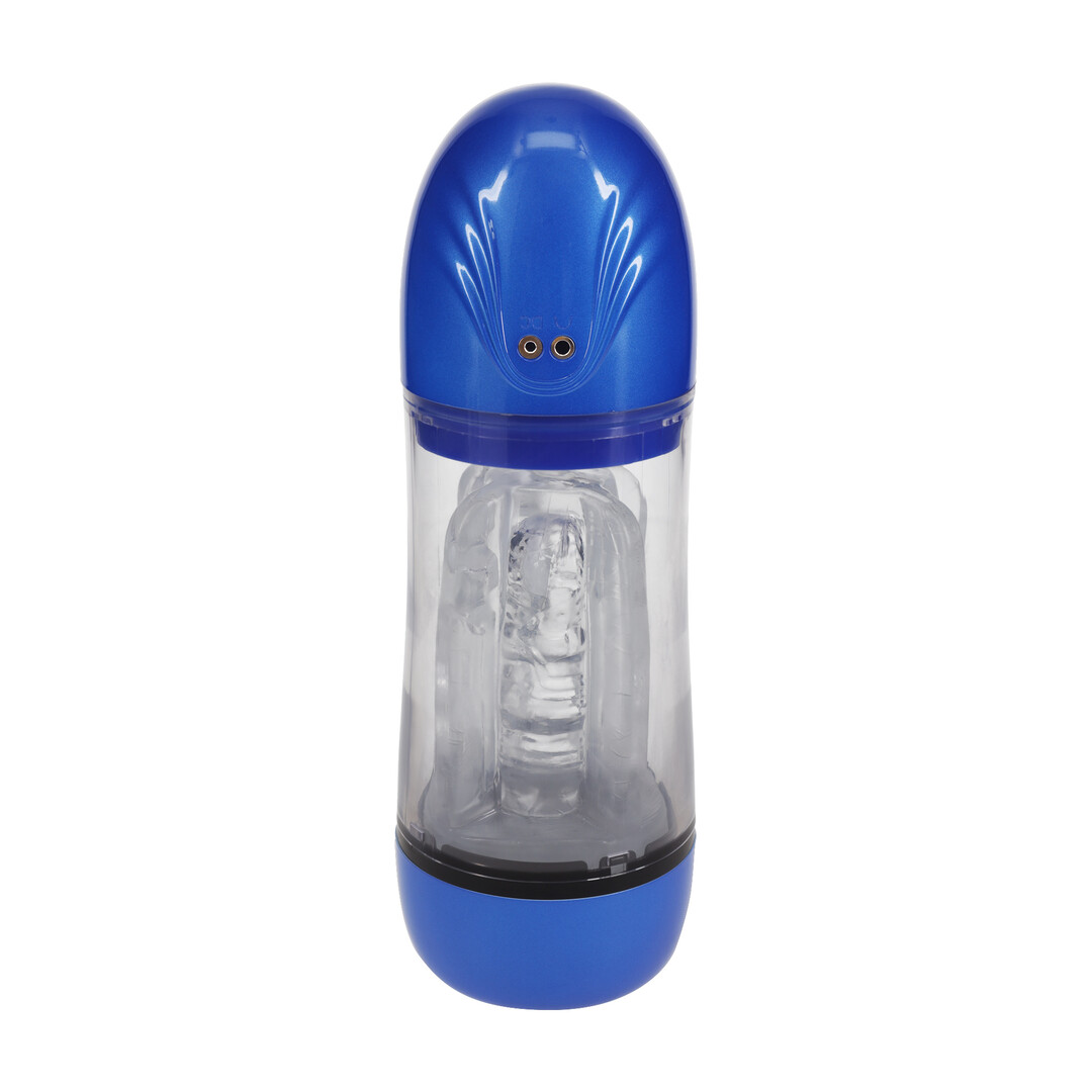 SonicPull - Zuig- en Trillingsmasturbator Pomp - Multimedia Verbeterd - Metallic Blauw