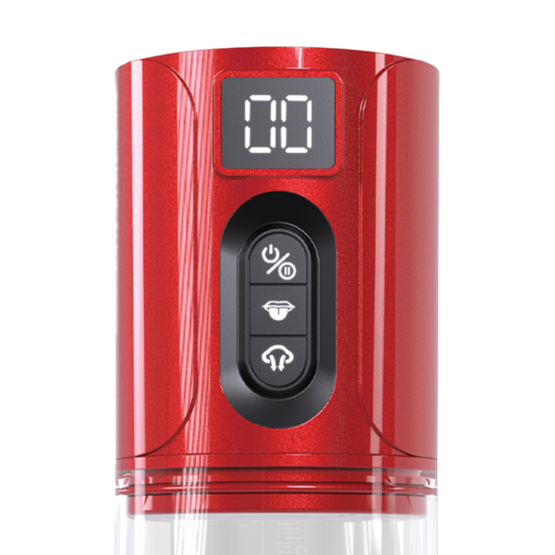 MaxLift - 7 Function Suction Masturbator Pump - Metallic Red