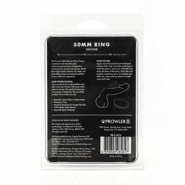 Prowler Red - Silicone 50mm Ring - Zwart