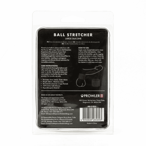 Prowler Red - Siliconen Ball Stretcher - Groot - Zwart