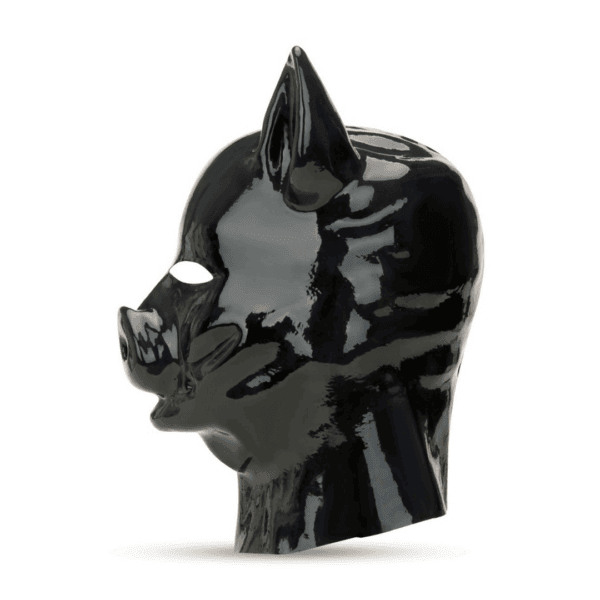 Prowler Red - Latex Pig Hood - Zwart