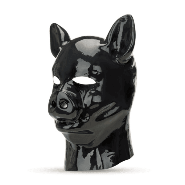 Prowler Red - Latex Pig Hood - Zwart