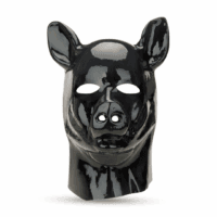 Prowler Red - Latex Pig Hood - Zwart