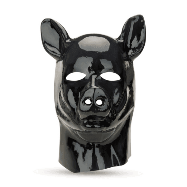 Prowler Red - Latex Pig Hood - Zwart
