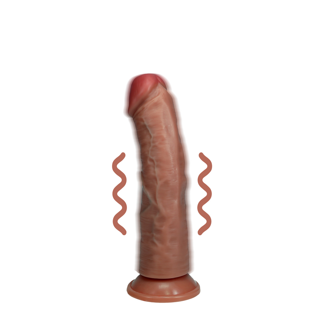 Ultra Realistic Skin - Vibrerende Reguliere Gebogen Cock - 6 / 15,5 cm - Tan