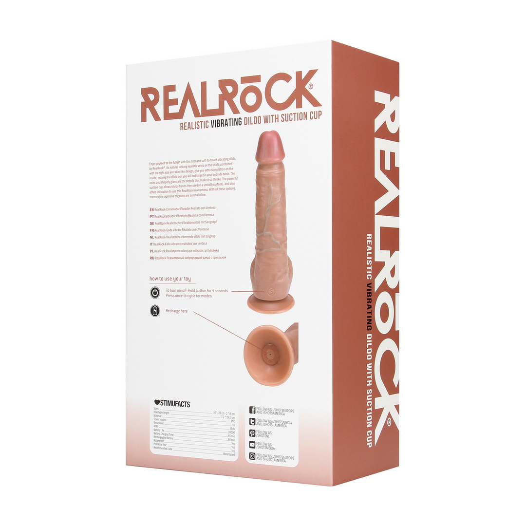 Ultra Realistic Skin - Vibrating Regular Straight Cock with Balls - 9 / 23 cm - Tan