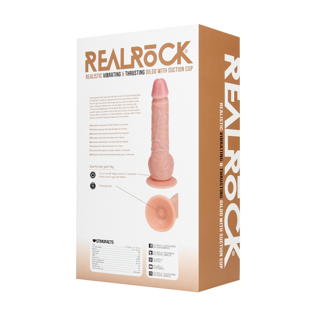 Ultra Realistic Skin - Vibrerende en Duwende Rechte Penis met Ballen - 8 / 20,5 cm - Vlees