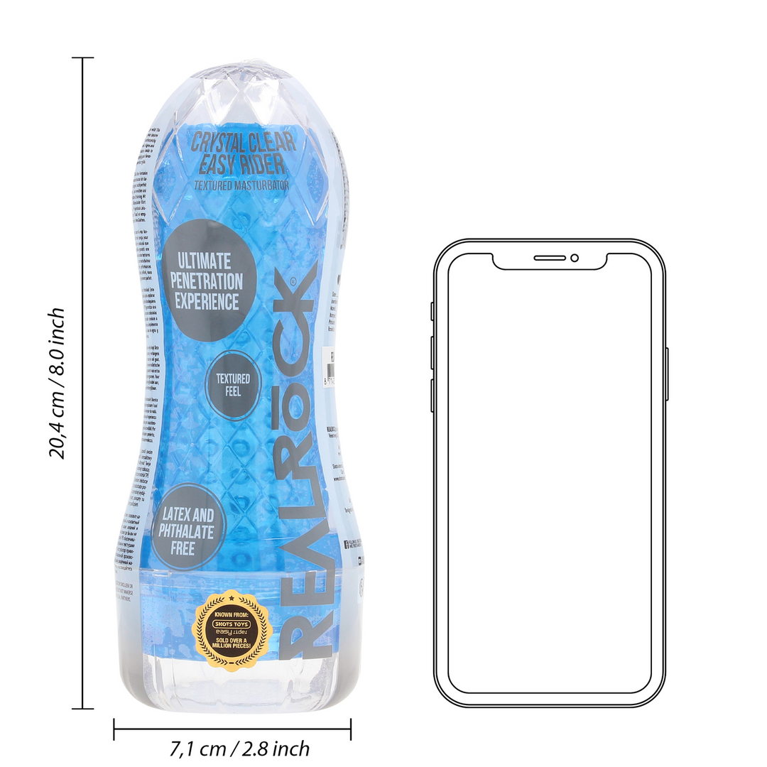 Crystal Clear - Easy Rider - Textured Masturbator - Blauw