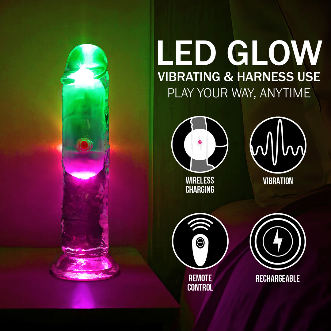 RealRock - LED Vibrerende Rechte Penis - 6 / 15 cm - Transparant