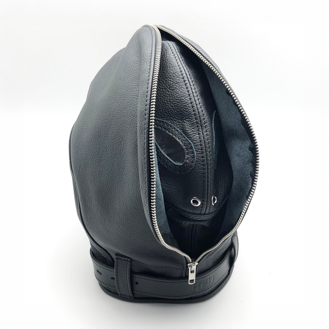 Sensoriale Leren Balaclava - Zwart