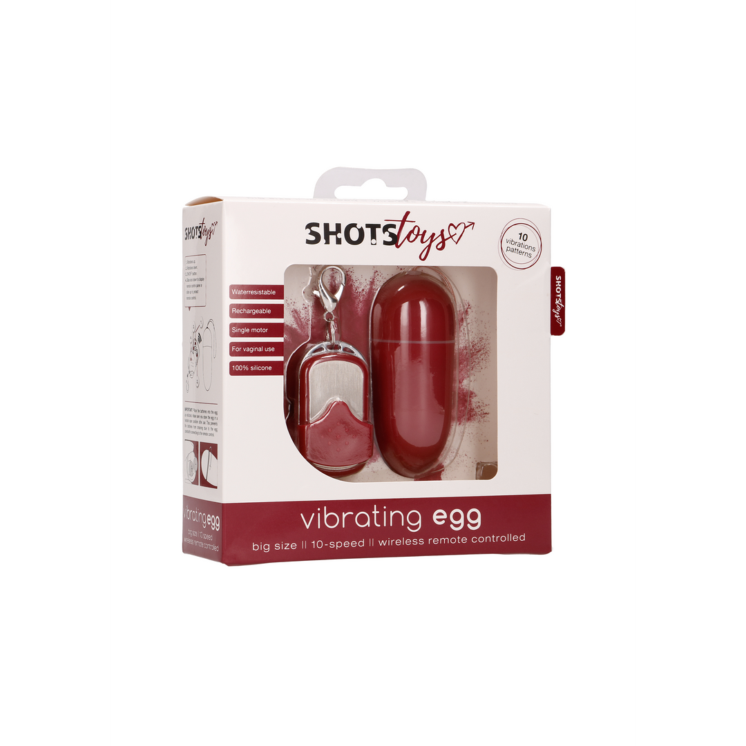Toys by Shots - Vibrerende Ei met 10 Snelheden en Afstandsbediening - L - Rood