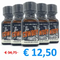 5x cowboy black label poppers 24ml
