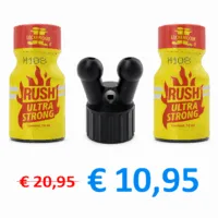2x rush ultra strong poppers 10ml + double sniffer